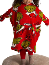 John Lewis Brand Threads Grinch Hooded Blanket, Red/Green- Buy online at McGrocer