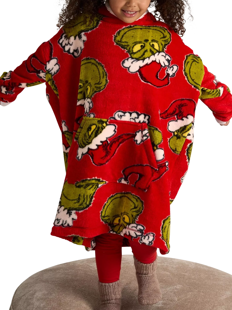 Brand Threads kids Grinch hooded blanket, imported from the UK