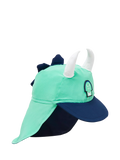 Roarsome kids' spike sun cap in green, imported from the UK