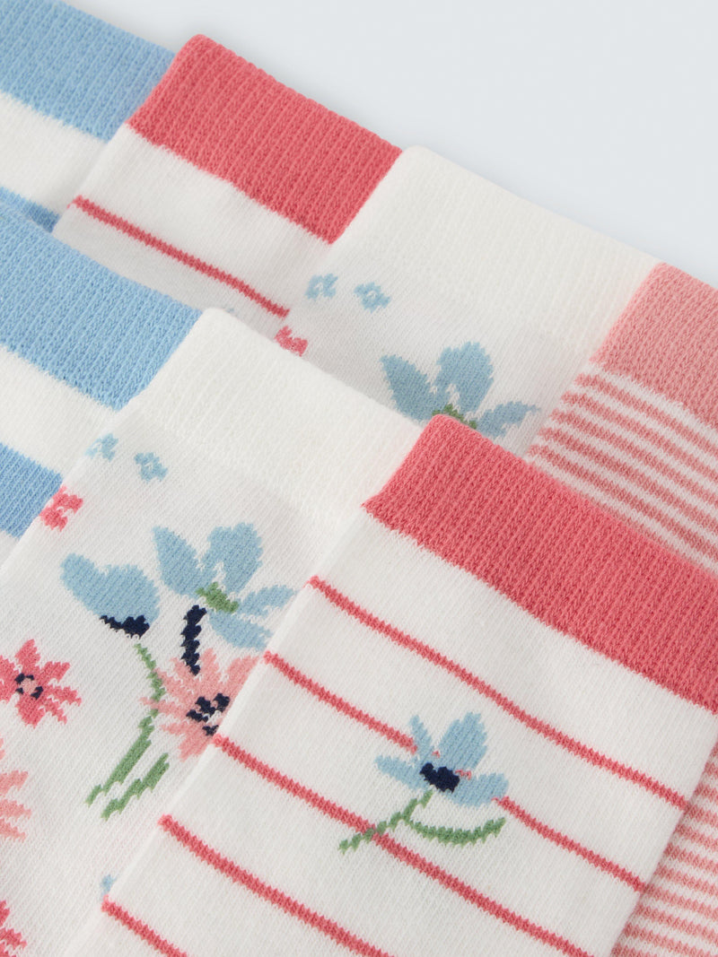 John Lewis kids floral stripe socks pack of 7, imported from the UK
