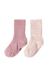 John Lewis Lindex Kids' Wool Blend Rib Socks Pack of 2 Pink/Pale Pink- Buy online at McGrocer