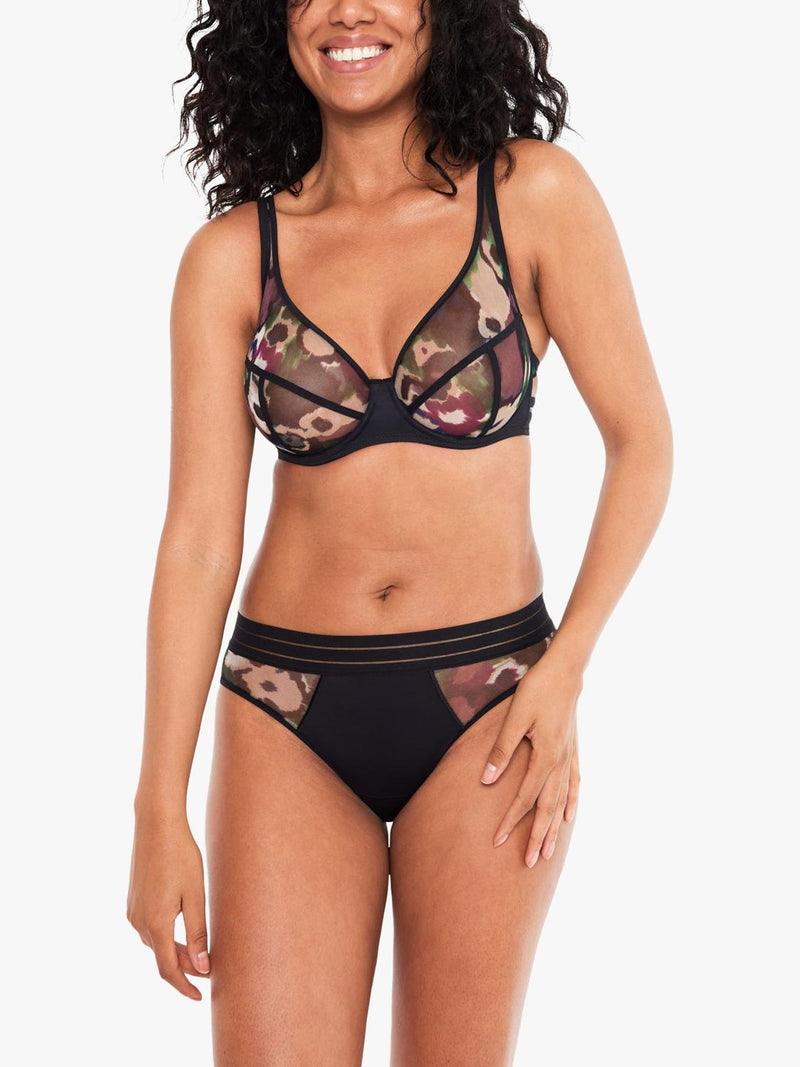 Maison Lejaby floral wired full cup bra Berry Garden, imported from the UK