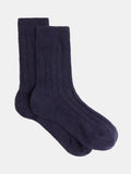 HUSH wool blend socks one size navy (British brand)