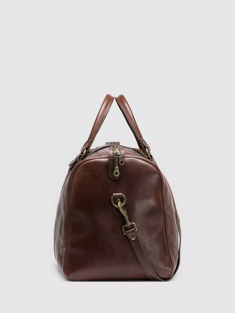 Rodd & Gunn chocolate leather weekender bag - British product