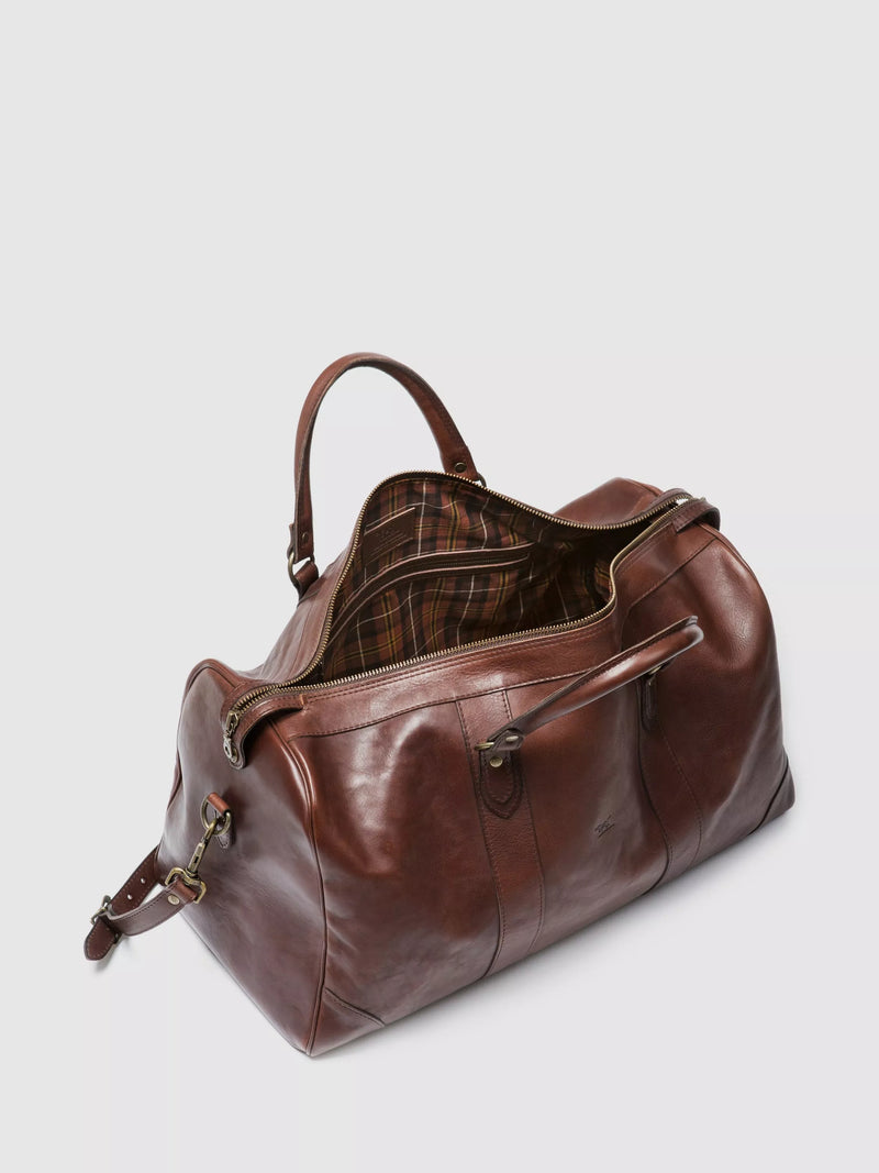 Rodd & Gunn chocolate leather weekender bag - British product