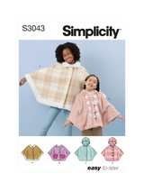 John Lewis Simplicity Children's and Girls' Ponchos Sewing Pattern S3043- Buy online at McGrocer