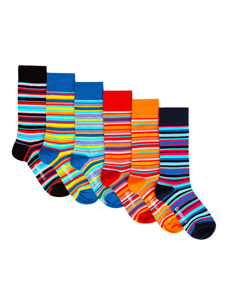 OddBalls lines socks pack of 6, imported from the UK