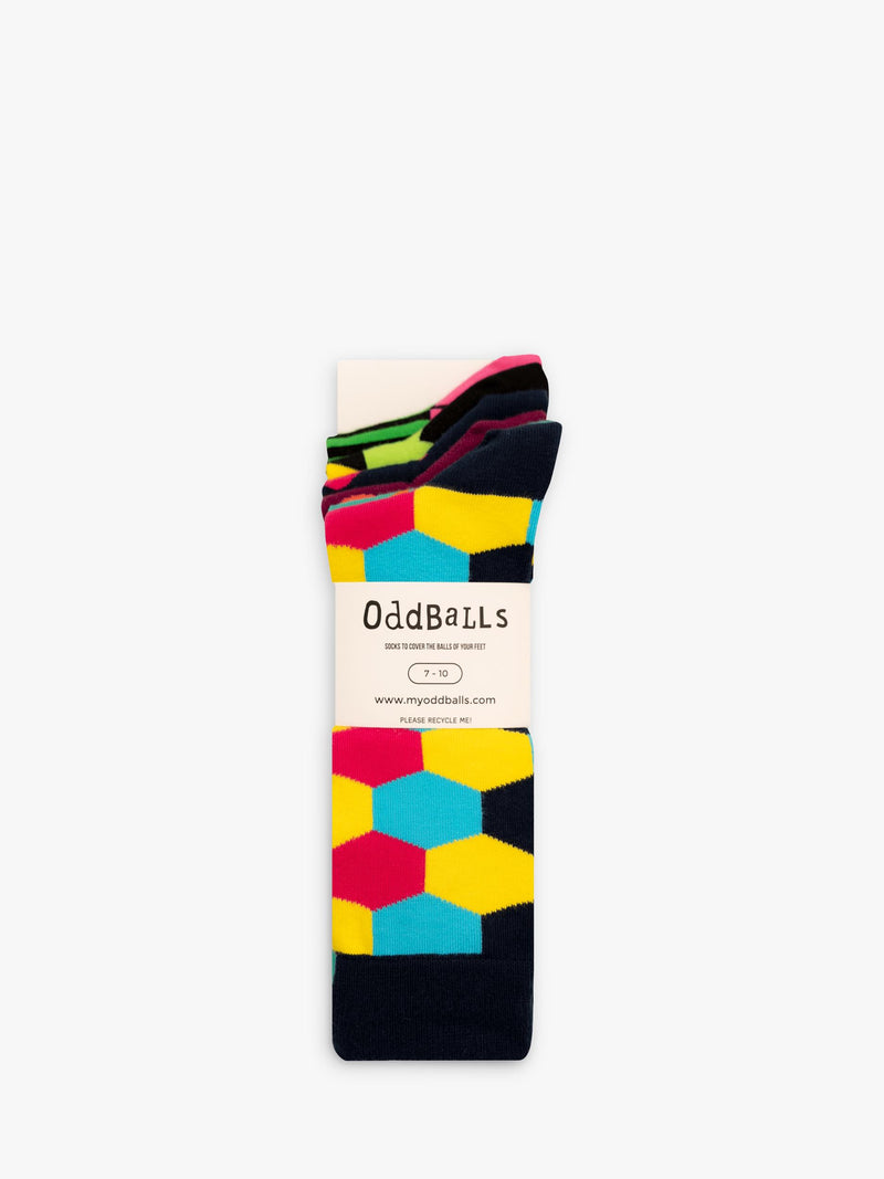 OddBalls socks pack of 6 random print, UK version