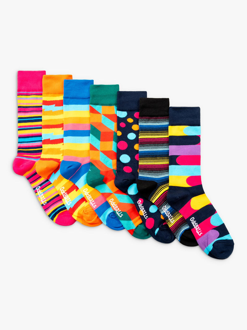 OddBalls random socks mixed pattern Pack of 7, imported from the UK