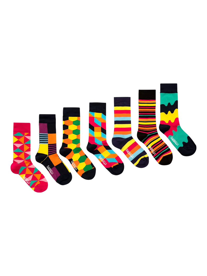 OddBalls random socks mixed pattern Pack of 7, imported from the UK