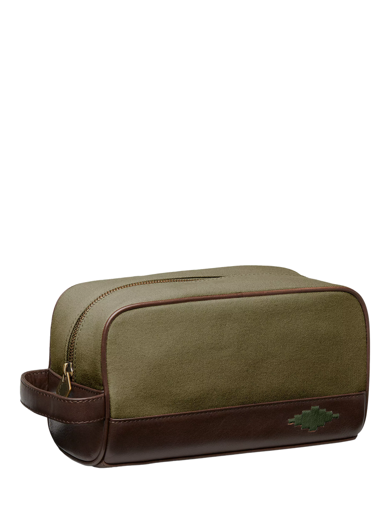 Pampeano Hombre leather and canvas wash bag - British product