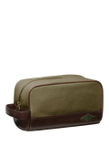 Pampeano Hombre leather and canvas wash bag - British product
