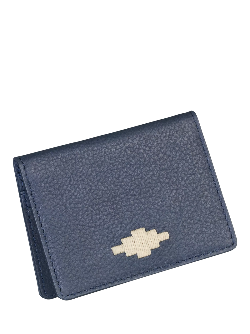 Pampeano Pase Leather Wallet, Navy/Cream, One Size