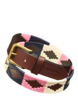 John Lewis Pampeano Dulce Leather Belt Blue Cream Pink- Buy online at McGrocer