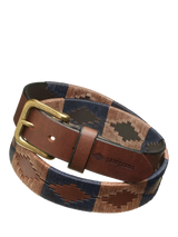 John Lewis Pampeano Jefe Leather Belt, Blue/Brown- Buy online at McGrocer