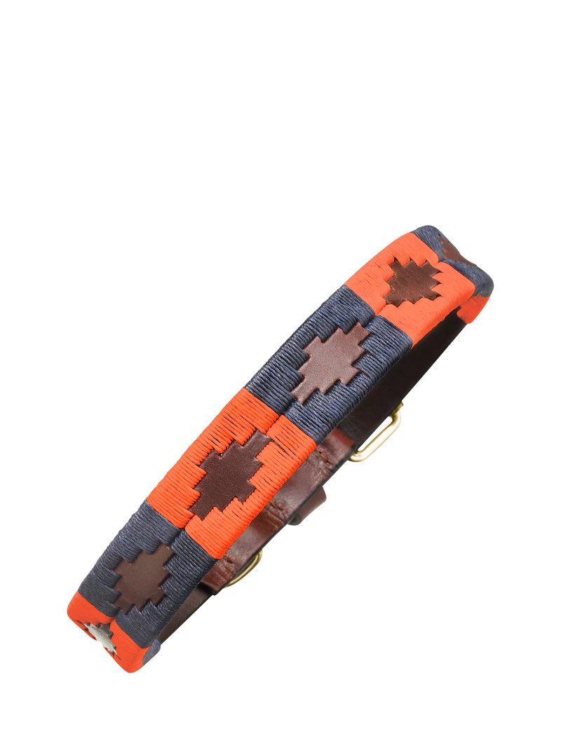 Pampeano Audaz handgenähtes Leder Hundehalsband Orange 35cm (Britische Marke)