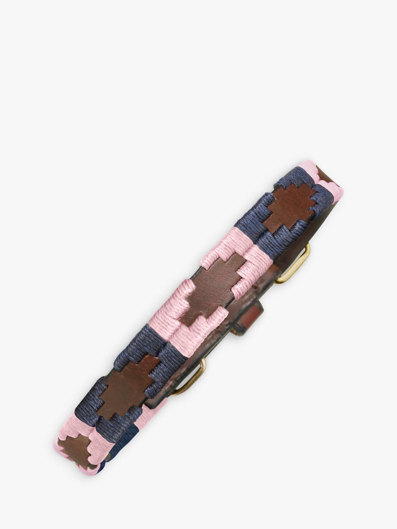 Pampeano Hermoso pink leather dog collar 35cm - British product