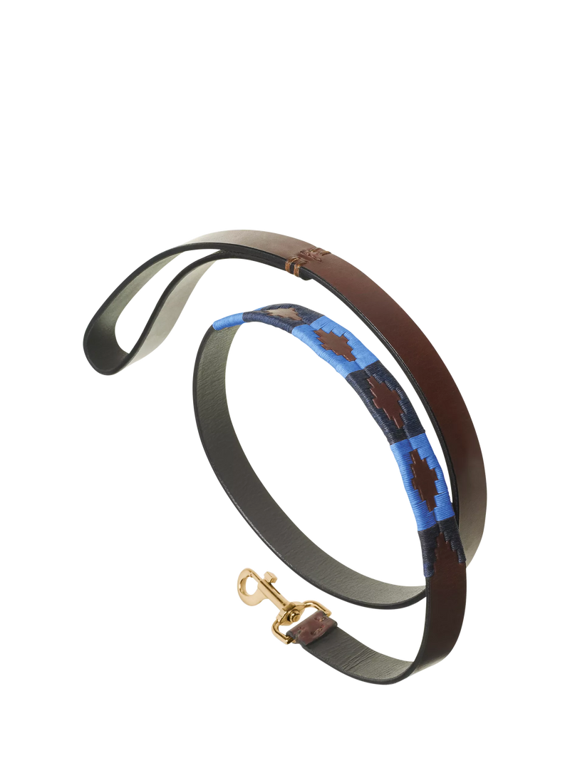 Pampeano Azules leather dog lead 115cm, UK version