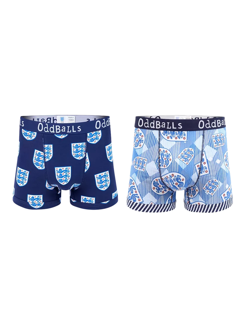 OddBalls patterned England football boxer shorts, pack of 2, imported from the UK