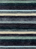 Gooch Luxury Spice Chilli Stripe Wool Rug - Blue L150 x W90cm