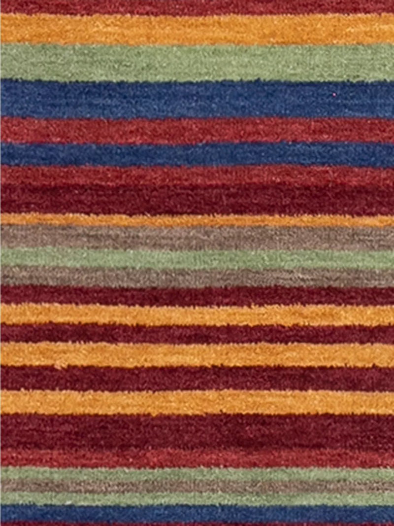 Gooch Luxury Spice Chilli Stripe Wool Rug - Red L180 x W120cm