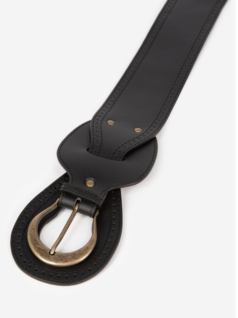 THE KOOPLES double buckle leather belt black (British brand)
