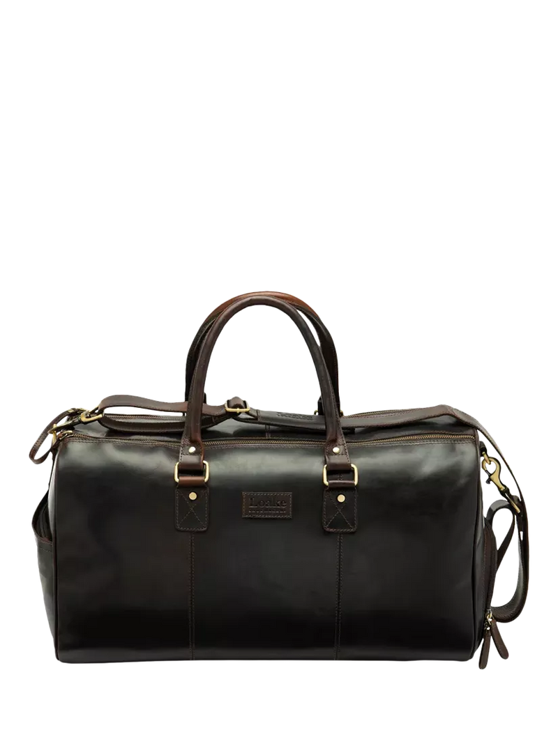 Loake Devon vegetable tanned leather travel bag brown, UK version