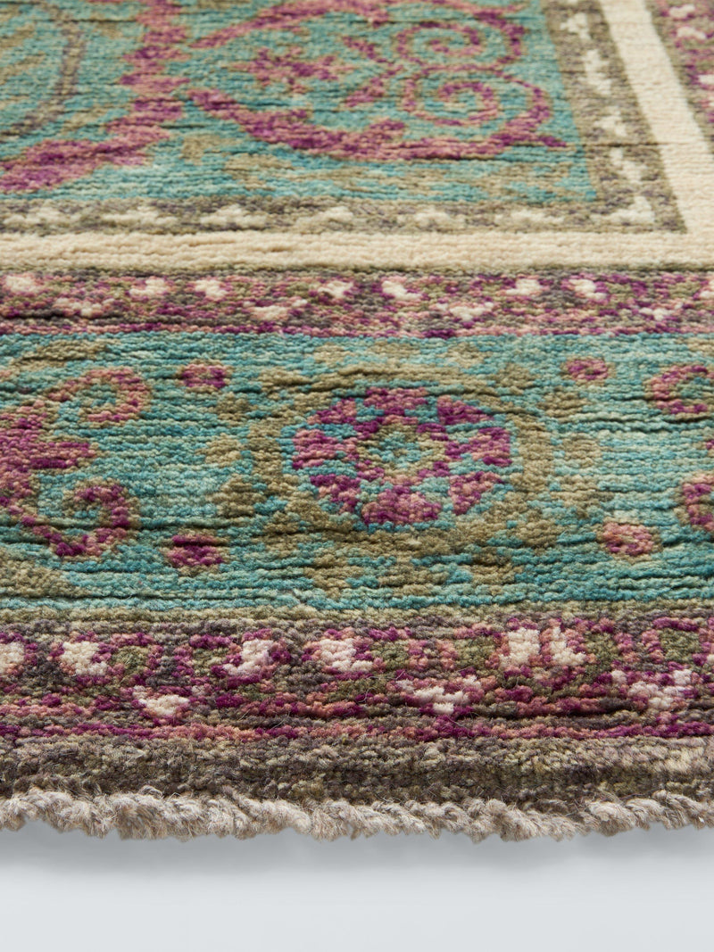 Gooch Luxus Khotan Wollteppich rosa hellblau, UK-Version