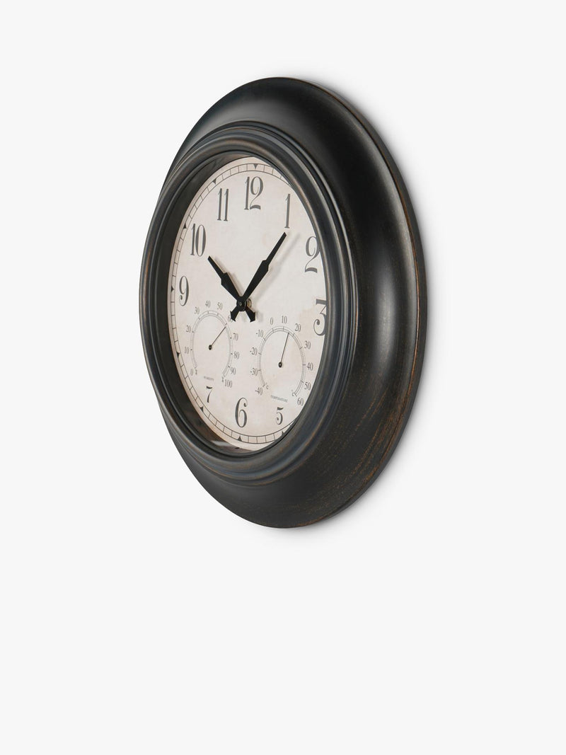Libra Interiors wall clock with temperature and humidity 53cm - British product