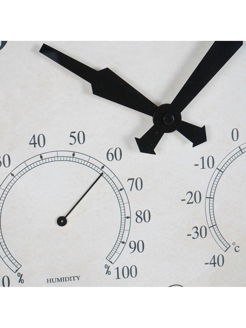 Libra Interiors wall clock with temperature and humidity 53cm - British product