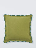 John Lewis Scalloped Linen Cushion - Marshmallow H45 x W45 cm