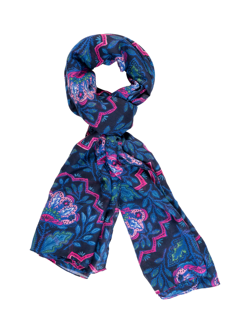 chesca Mosaic Floral scarf in viscose (British brand)