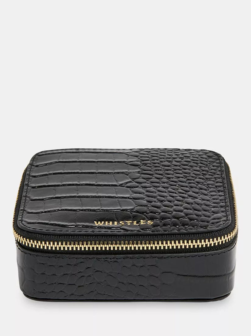 Whistles leather jewellery box black compact, UK version