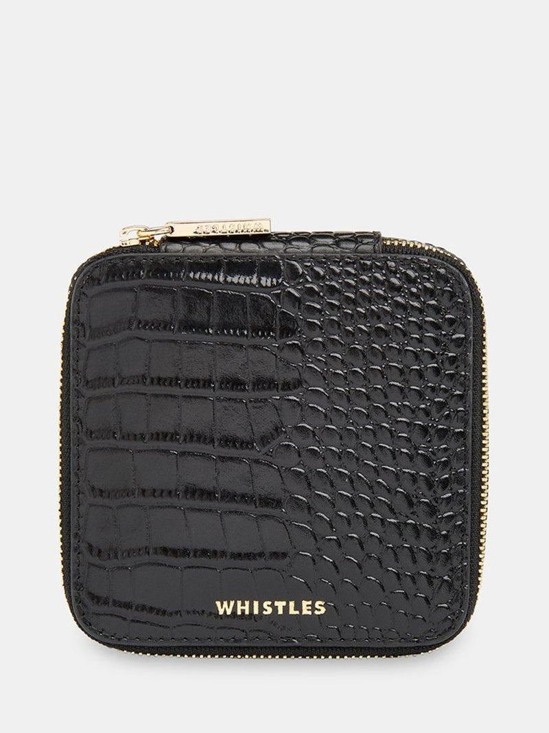 Whistles leather jewellery box black compact, UK version