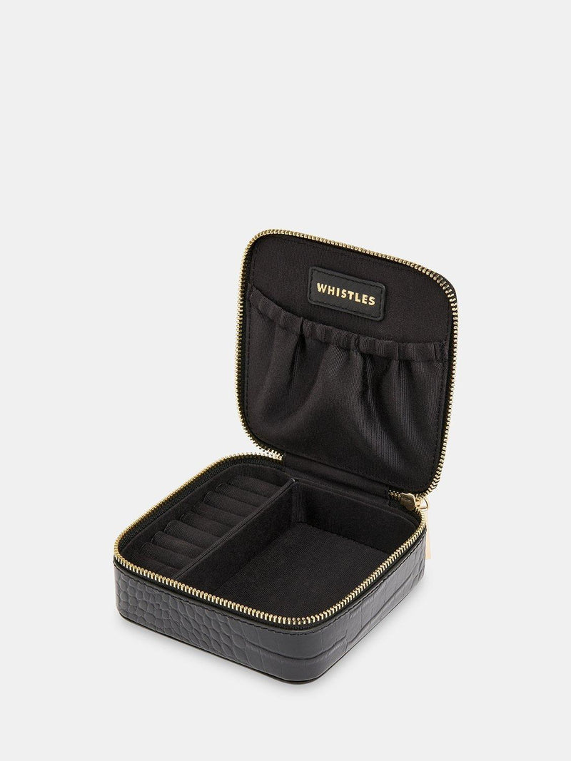 Whistles leather jewellery box black compact, UK version