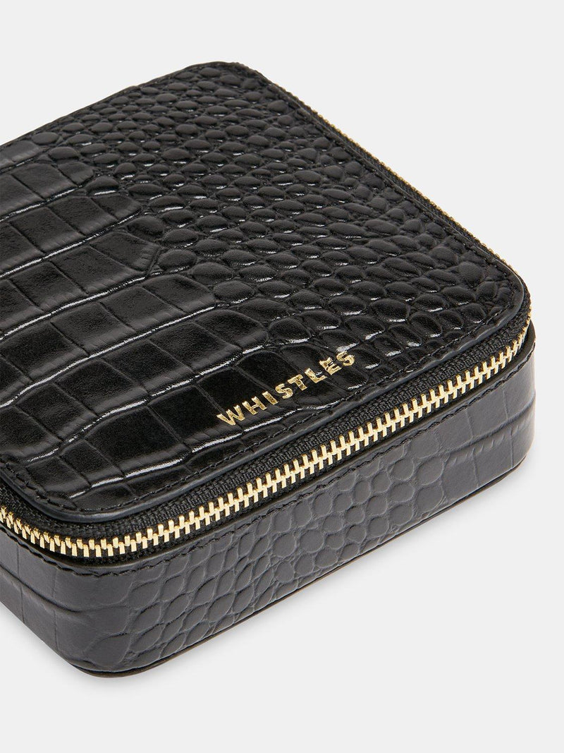 Whistles leather jewellery box black compact, UK version