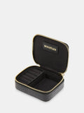 Whistles Lotta croc texture leather jewellery box black, UK version