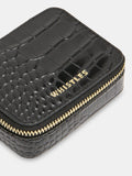 Whistles Lotta croc texture leather jewellery box black, UK version