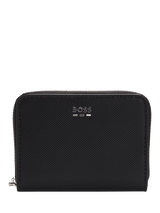 John Lewis BOSS Textured Faux Leather Ziparound Wallet, Black- Buy online at McGrocer