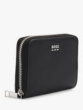 BOSS black textured faux leather wallet, imported from the UK