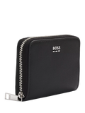 BOSS black textured faux leather wallet, imported from the UK