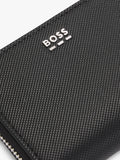 BOSS black textured faux leather wallet, imported from the UK