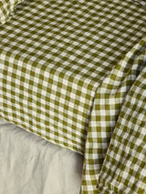 John Lewis Piglet in Bed Gingham Linen Blend Fitted Bed Sheet- Buy online at McGrocer