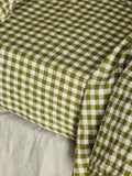 Piglet in Bed gingham linen blend fitted sheet, imported from the UK