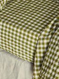 Piglet in Bed gingham linen blend fitted sheet, imported from the UK