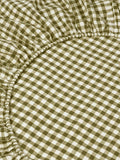 Piglet in Bed gingham linen blend fitted sheet, imported from the UK
