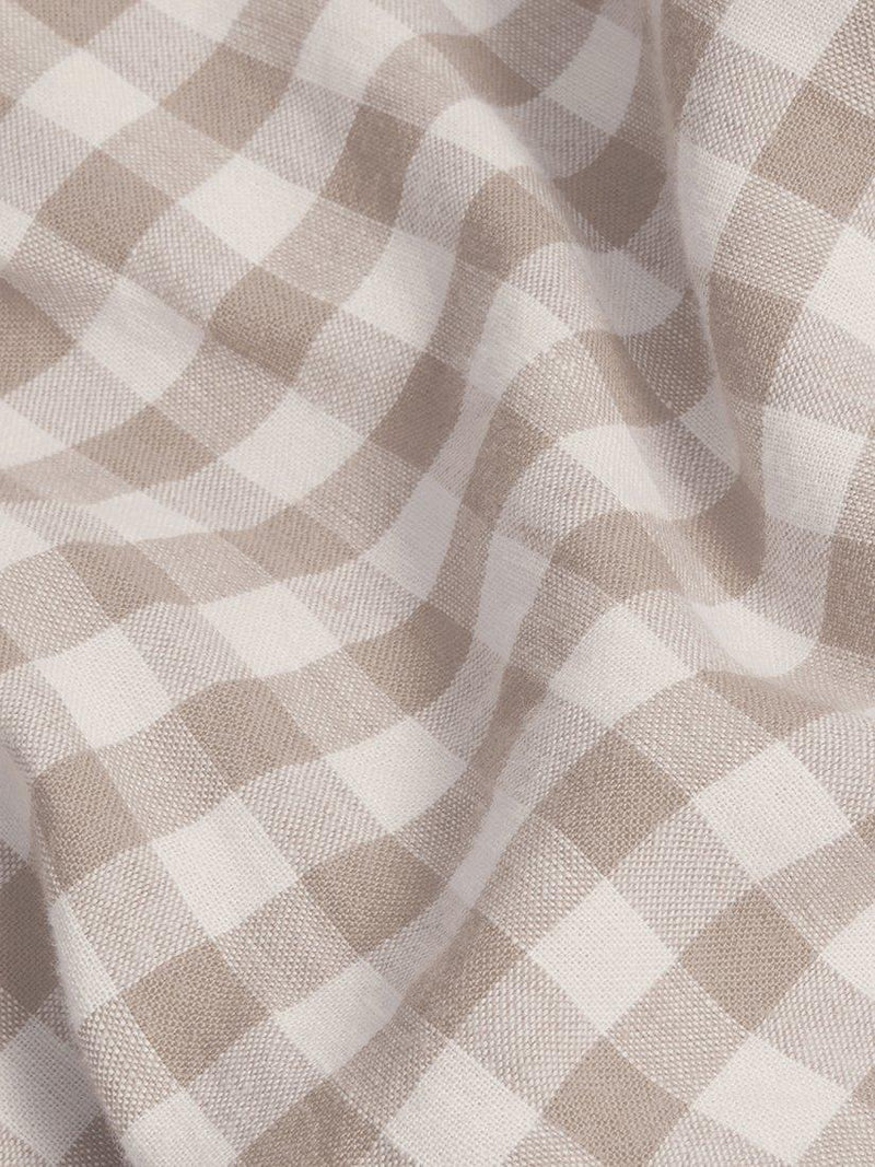 Piglet in Bed gingham linen flat sheet double - British product