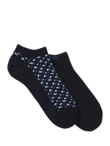 John Lewis BOSS Monogram Trainer Socks Pack of 2 Navy/Multi- Buy online at McGrocer