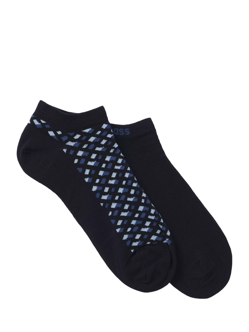 BOSS Sneaker-Socken, 2er-Pack, Marineblau, Multi, UK-Version