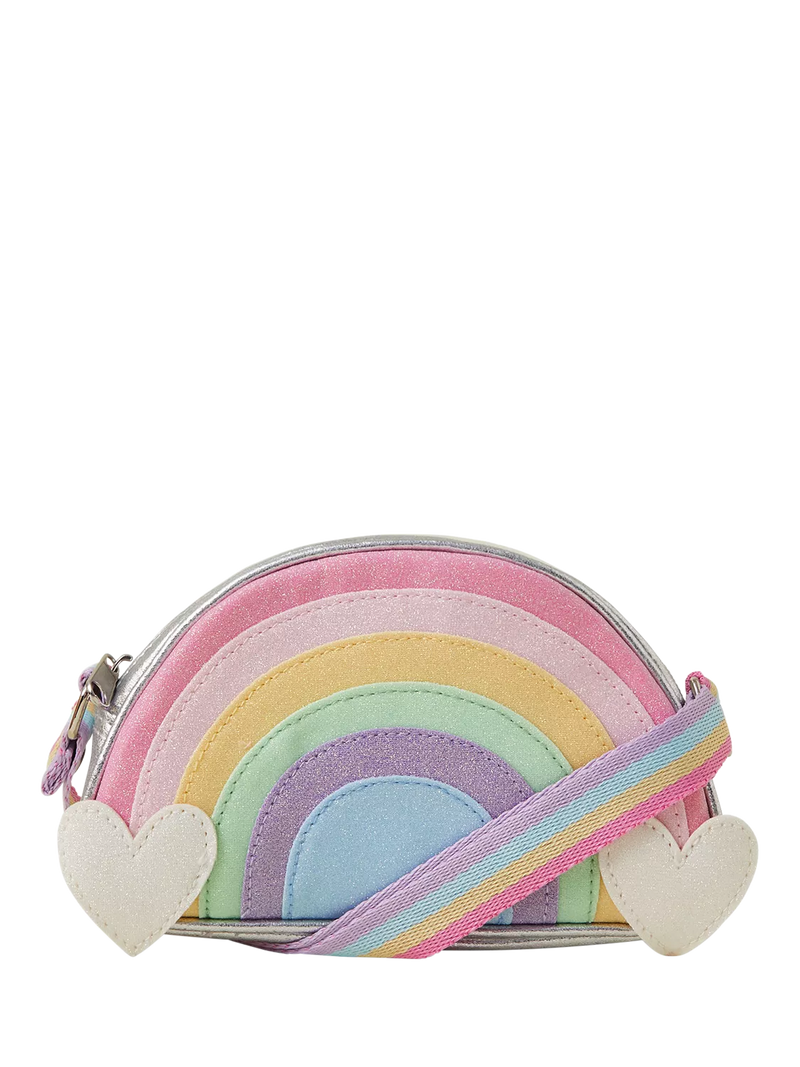 Angels by Accessorize kids rainbow cross body bag silver (British brand)